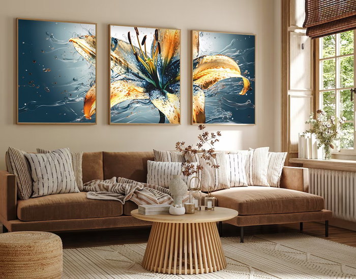 Wallity Cuadro Decorativo Enmarcado de 3 Piezas 35 x 50 cm Wallity Cuadro Decorativo Enmarcado de 3 Piezas 35 x 50 cm